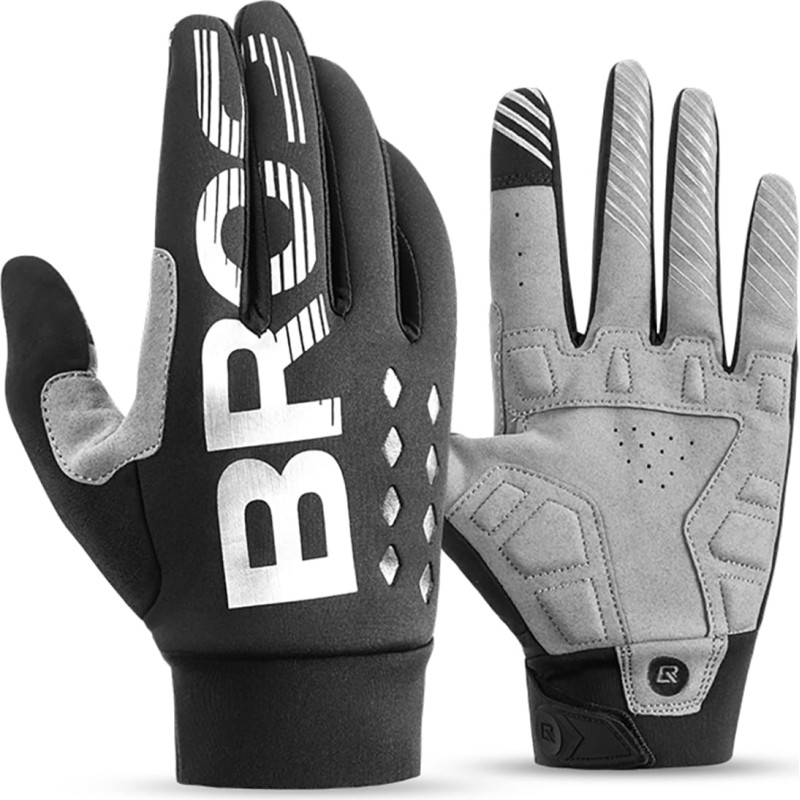 Rockbros Gari, izolēti riteņbrauk&scaron;anas cimdi, XXL izmērs - melni un pelēki
