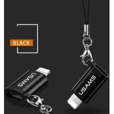 USAMS Adapter microUSB-lightningze smyczą czarny|black SJ152ML01 (US-SJ152)