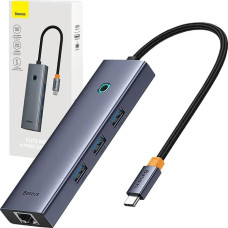 4in1 Hub Baseus  UltraJoy USB-C do 3x USB 3.0 + RJ45 (space grey)