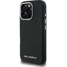 Karl Lagerfeld Grained PU Repeated Logo MagSafe Case for iPhone 16 Pro Black