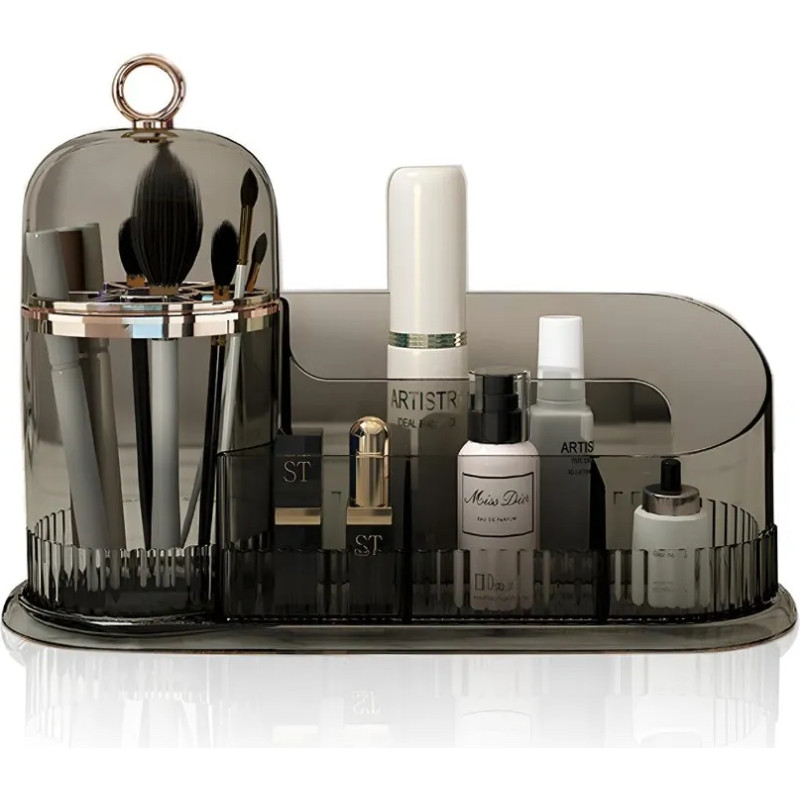 Goodbuy Liela kosmētikas otu kastīte dūmakaini melnā krāsā