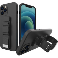 Hurtel Silikona maciņš ar aukliņu Xiaomi Poco M4 Pro 5G virves maciņam - melns