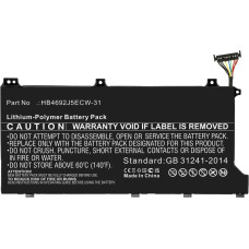 Coreparts Battery for Huawei Notebook  Laptop  41.26Wh Li-Polymer 11.46V 3600mAh  Black