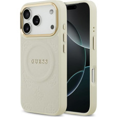 Case Guess Peony Hot Stamp MagSafe for iPhone 17 Pro beige