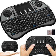 Retoo Mini bezvadu tastatūra ar skārienpaliktni, fona apgaismojumu, viedtelevizoram BT