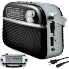 Retoo Pārnēsājams FM virtuves darbnīcas radio, darbināms ar elektrotīklu, darbināms ar baterijām