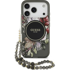 Guess IML Flowers Strap MagSafe Case for iPhone 17 Pro Black
