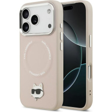 Karl Lagerfeld Choupette Pin MagSafe Case for iPhone 17 Pro Max Pink