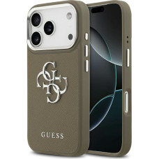 Guess Grained Big 4G Classic Logo Case for iPhone 17 Pro Brown