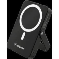 Enerģijas krātuve Verbatim Charge n Go 10000mAh Magnetic Wireless Charge Black ar Statīvu