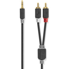 Kabelis Nedis AUX 3.5mm - 2x RCA 1m
