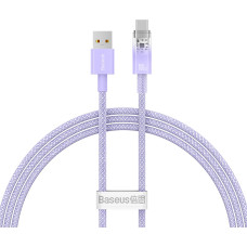 Baseus Explorer kabelis ar temperatūras sensoru USB-A USB-C 100W 1m - violets
