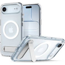 Spigen iPhone 17 Air Ultra Hybrid ''S'' MagSafe aizsargvāciņš ar statīvu — caurspīdīgs un balts