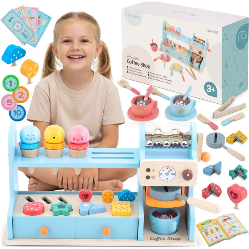 Nukido Koka kafejnīcas saldējuma salona rotaļlieta bērniem NK-880