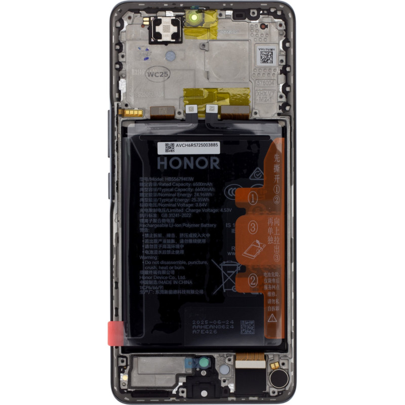 LCD Display + Touch Unit + Front Cover Honor Magic7 Lite Black (Service Pack)