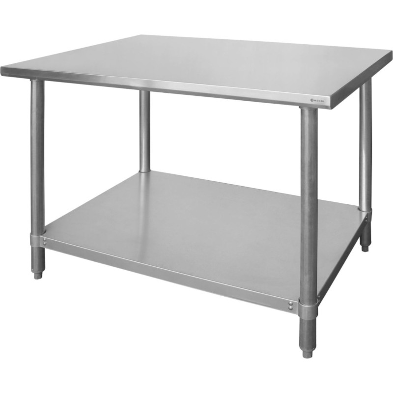 Hendi Budget Line pieskrūvējams centrālais galds ar plauktu - 160x60x85 cm