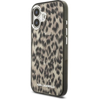 Karl Lagerfeld IML Leopard MagSafe Case for iPhone 17 Brown