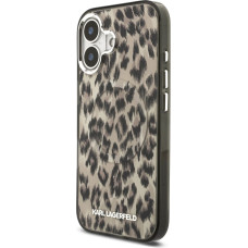 Karl Lagerfeld IML Leopard MagSafe Case for iPhone 17 Brown
