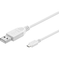 Microconnect Micro USB Cable  White  0.3m USB2.0 A - Micro USB B 5P  5711783830986