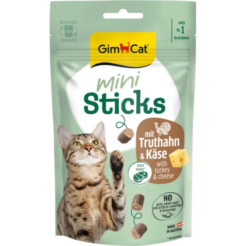 Gardumi kaķiem - GimCat Mini Sticks With Turkey & Cheese 50 g