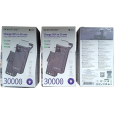 Borofone Power Bank 30000mAh BJ65 High - 2xUSB + Type C - QC 3.0 22,5W + PD 20W with USB, Type C, Lightning and micro USB black (damaged packaging)