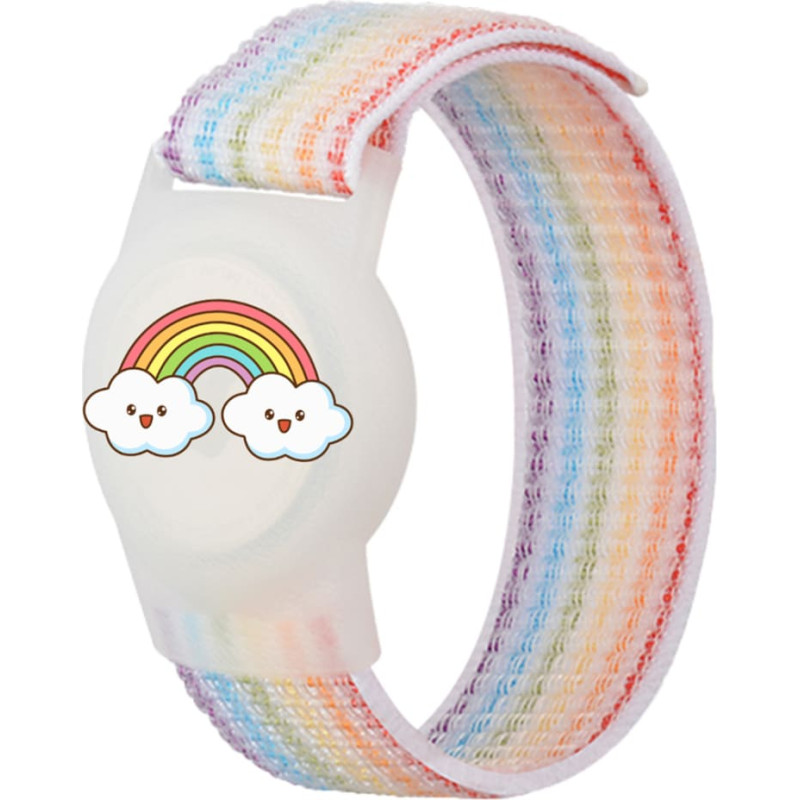 Hurtel AirTag izseko&scaron;anas maciņ&scaron; ar plaukstas siksniņu bērniem, neilons - varavīksne