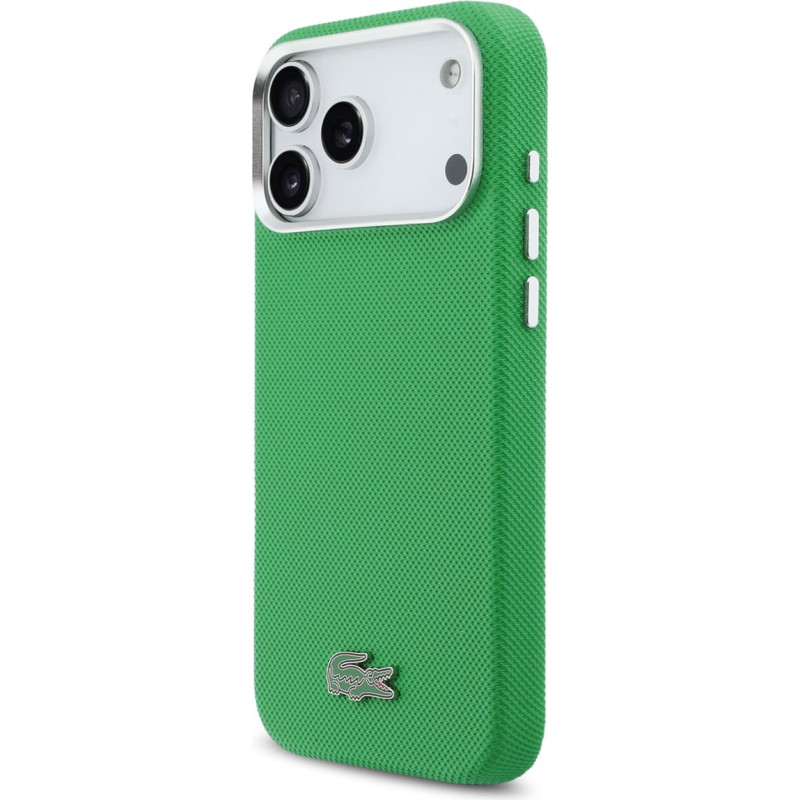 Lacoste Iconic Petit Pique Metal Logo MagSafe Case for iPhone 17 Pro Max Green
