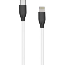 Extradigital Silikona kabelis USB C tipa - Lightning, 2m (balts)
