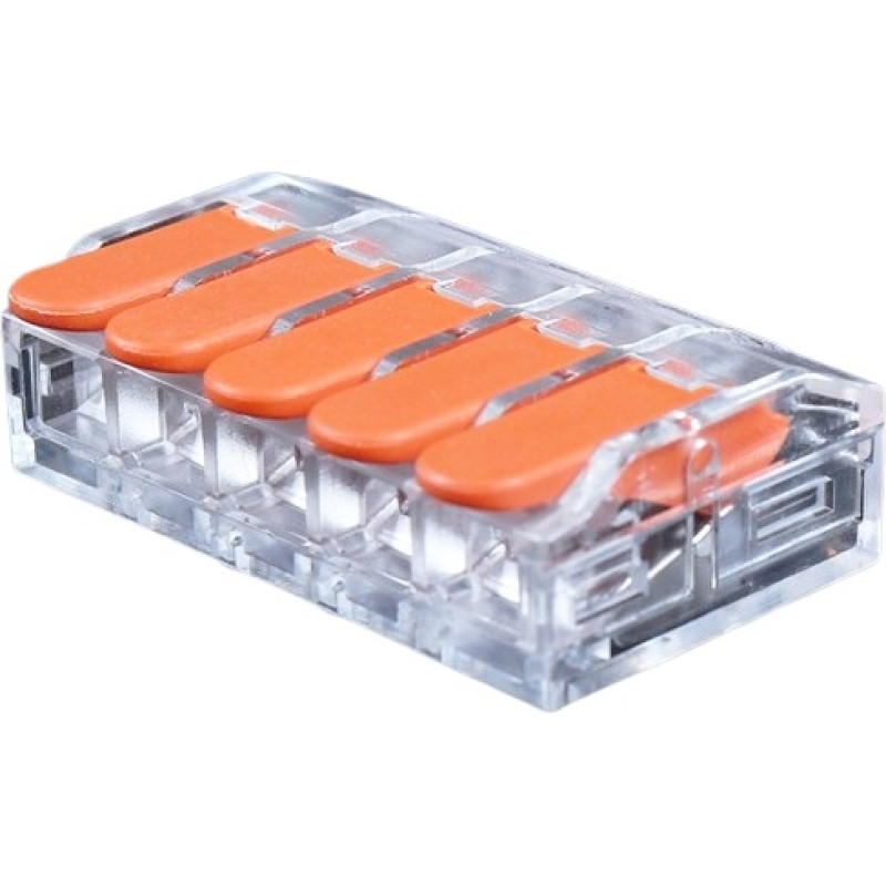 Hismart Savienojo&scaron;ais savienotājs ar sviru, 5x 0.5-6.0mm&sup2;, 40A, 450V, 20gab.