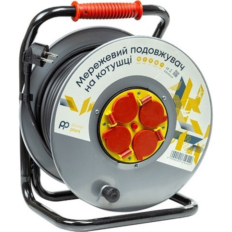 EXD Pagarinātājs ar spoli 50m, 4 rozetes, 3x2.5mm2