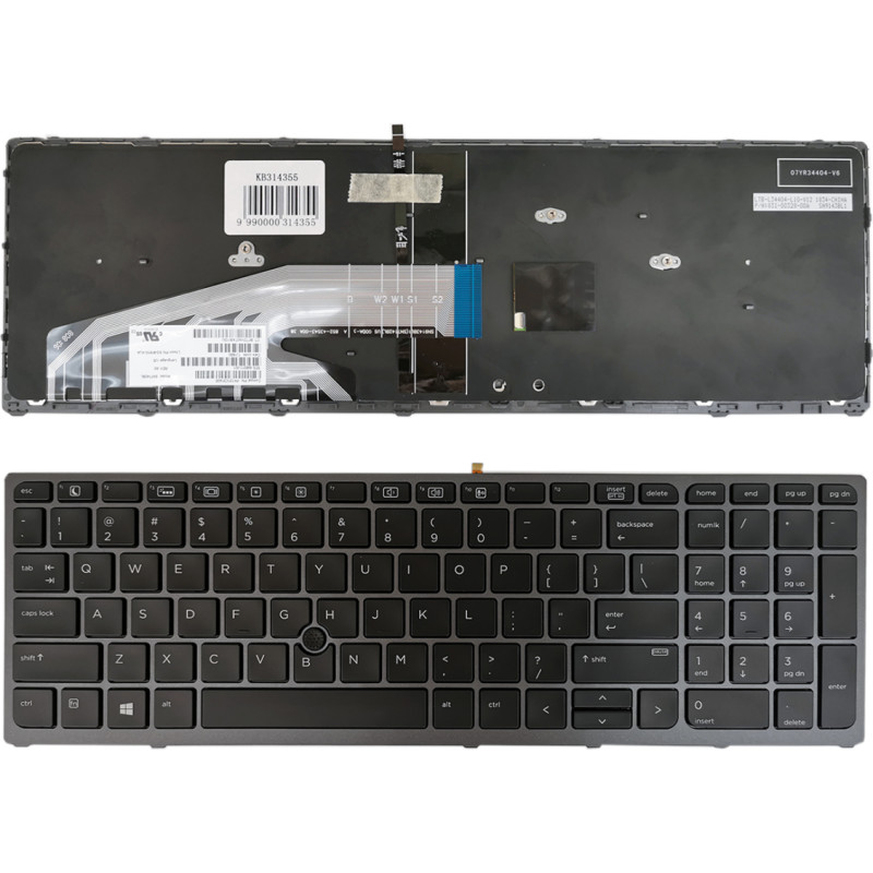 HP Tastatūra HP ZBook 15 G3, G4, 17 G3, G4 (ASV) ar fona apgaismojumu