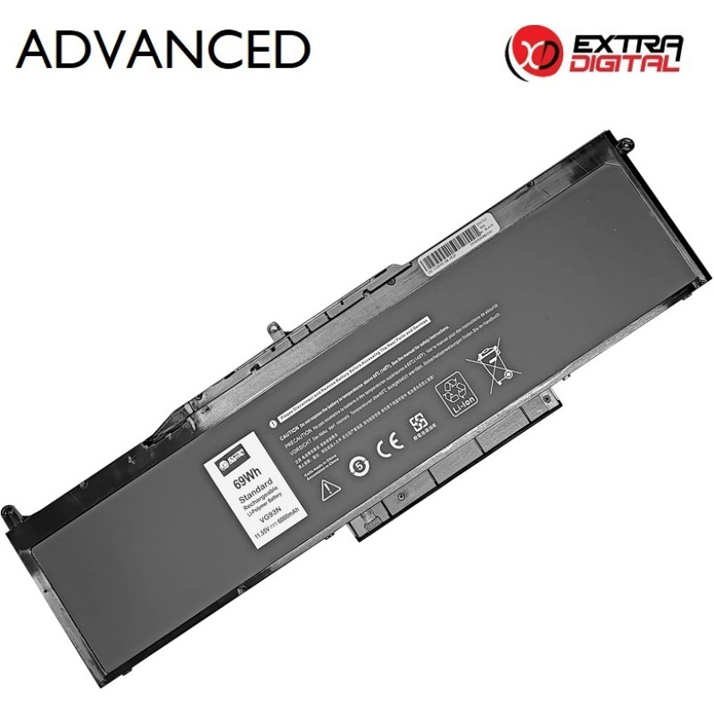 Extradigital Klēpjdatora akumulators DELL VG93N, 6000mAh, Extra Digital Advanced