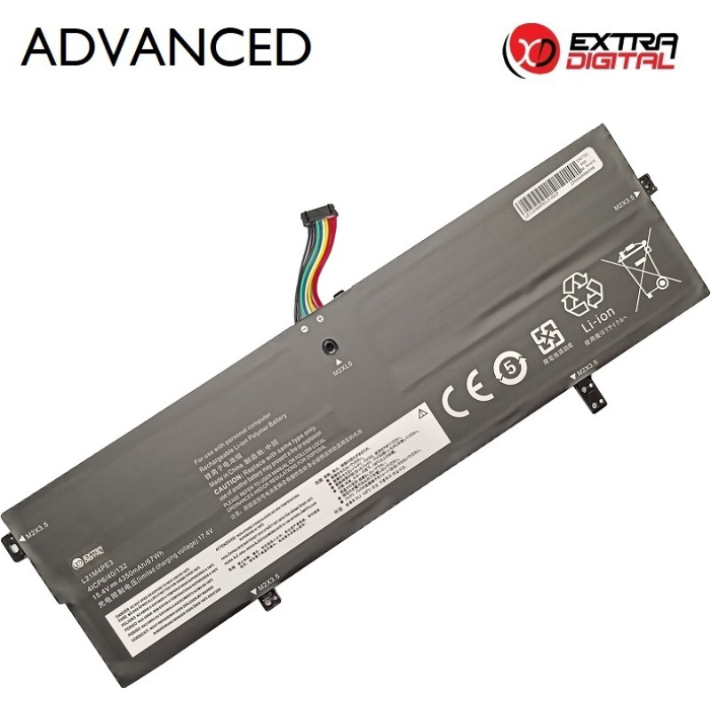 Extradigital Klēpjdatora akumulators LENOVO L21M4PE3, 4350mAh, Extra Digital Advanced