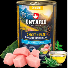 Ontario Konservi kucēniem - Ontario Puppy chicken pate with spirulina flavor 400g