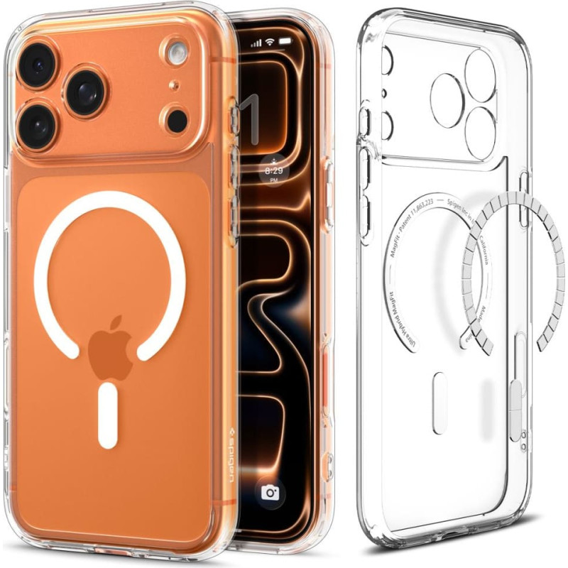 Spigen iPhone 17 Pro Max MagSafe Ultra Hybrid vāciņ&scaron; &mdash; caurspīdīgs un balts