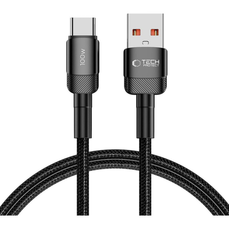 Tech-Protect Kabelis USB-C - USB-A UltraBoost Evo 100W 5A 1m - melns