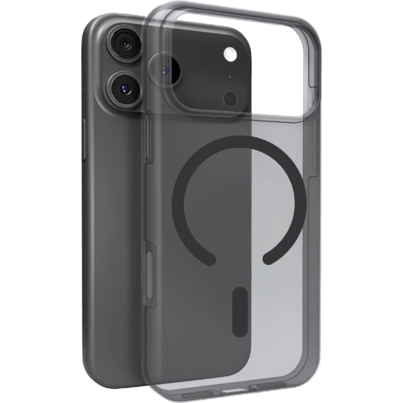Puro iPhone 17 Pro Max dienasgaismas Magsafe silikona vāciņ&scaron; &mdash; caurspīdīgs melns