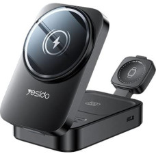 Yesido INDUCTIVE CHARGER DS27 15W (STAND) 3IN1 FOR APPLE WATCH BLACK