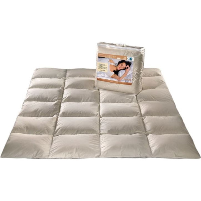 Dūnu sega 180x200 ekru 1,6 kg dabīgs pildījums 100% kokvilna Ievads
