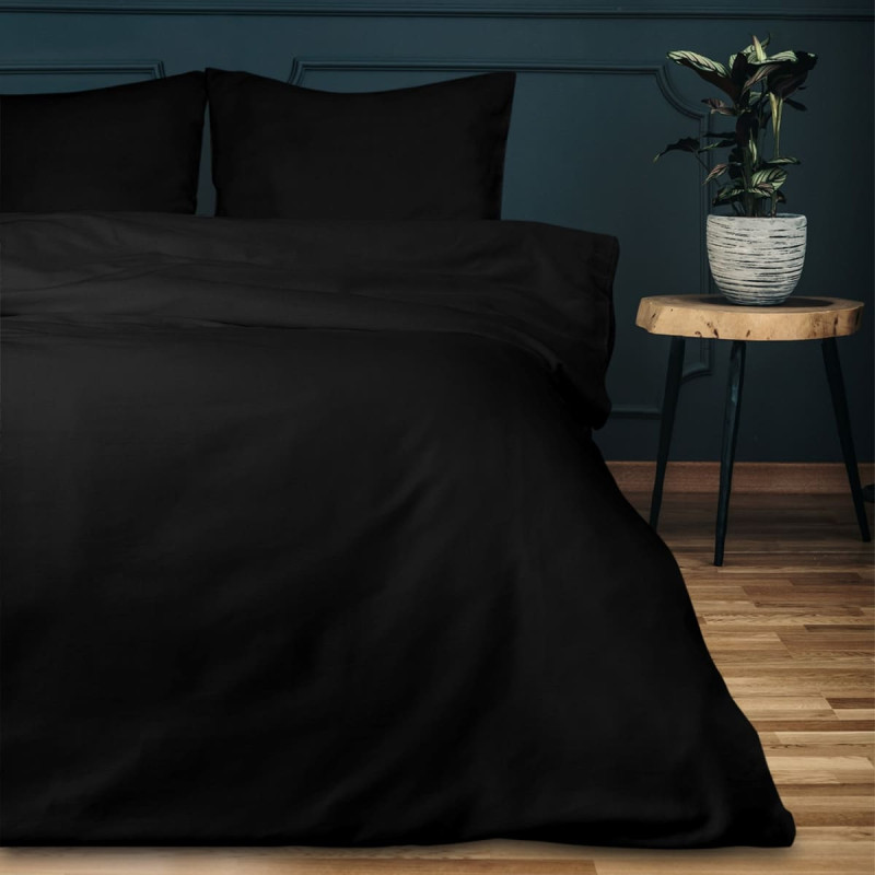 Satīna gultasveļa 200x220 melna 04000966 vienkrāsaina