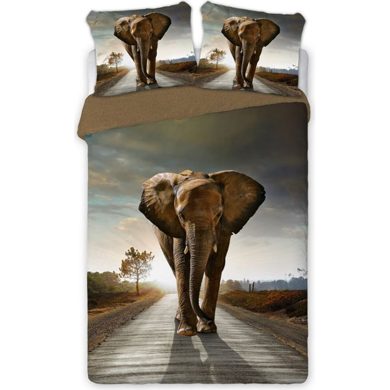 Kokvilnas gultas veļa 160 x 200 ziloņu ziloņi 0098 sunset Calico