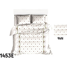 Kokvilnas gultasveļa 140x200 1453E balta sarkana apmale 96N