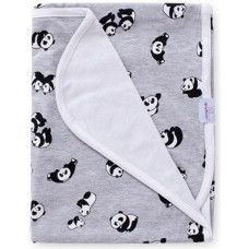 Bērnu sega bambusa 75x100 Panda Bear B-02 pelēka abpusēja 5888