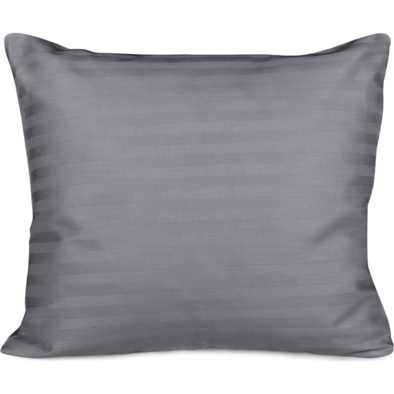 Cizgili Damaskas satīna spilvendrāna 50x60 antracīta pelēkas svītras