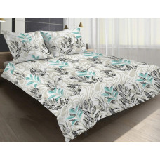 Satīna gultasveļa 220x200 14A Premium Vigo Ziedlapiņas bēša piparmētra