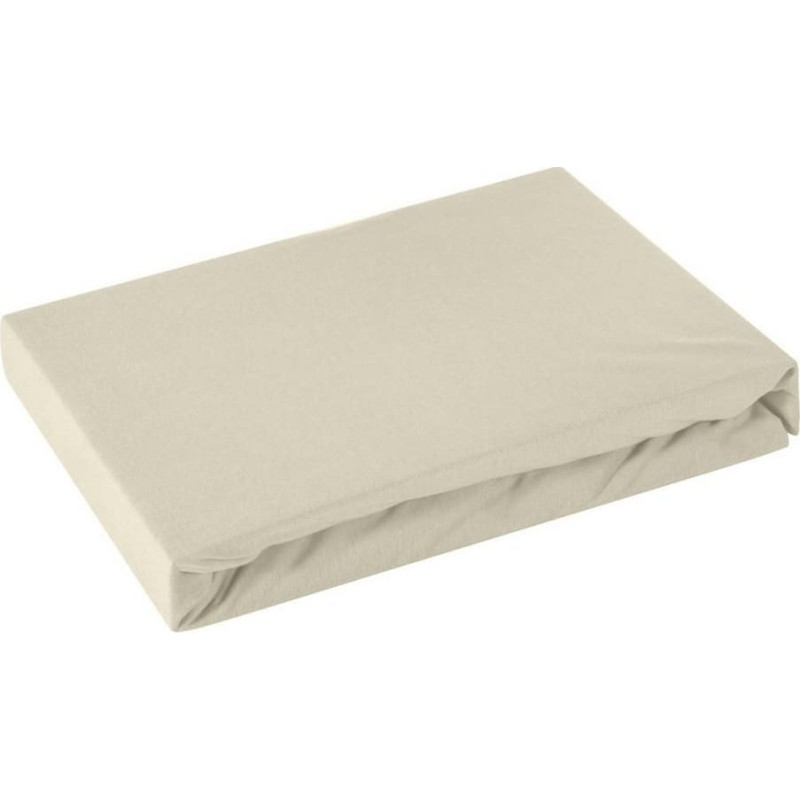 Džersijai pieguļošs palags 140x200 bēšs augstajam matracim 30 cm 125 g/m2