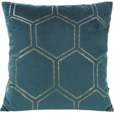 Dekoratīvā spilvendrāna 45x45 Blink 12J tirkīza tumšā zelta velūra šūnveida