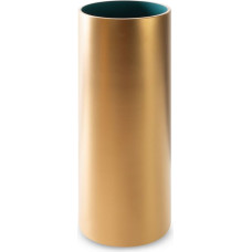 Vāze 15x35 Lotus 9 zelta tirkīza izgatavota no mākslas stikla