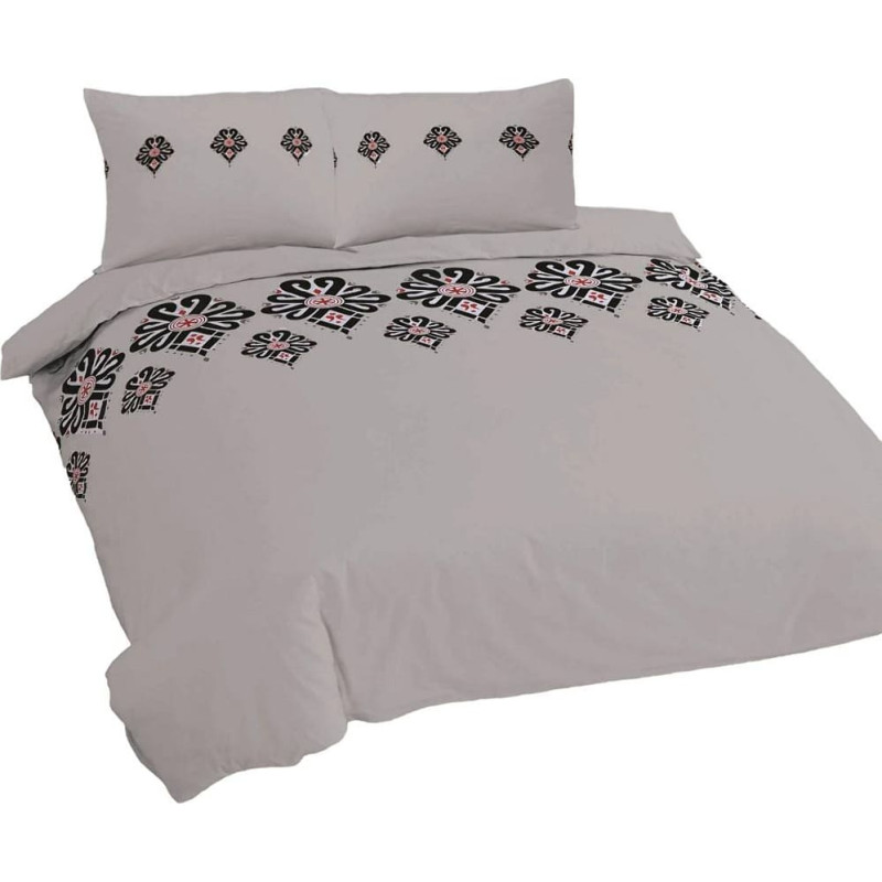 Satīna gultas veļas komplekts 220x200 pelēks R22 deSatin 1 Ranforce