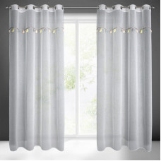 Aizkars 140x250 Kids 1 balts ar krāsainu bērnu aplikāciju, kas gatava uz starplikām